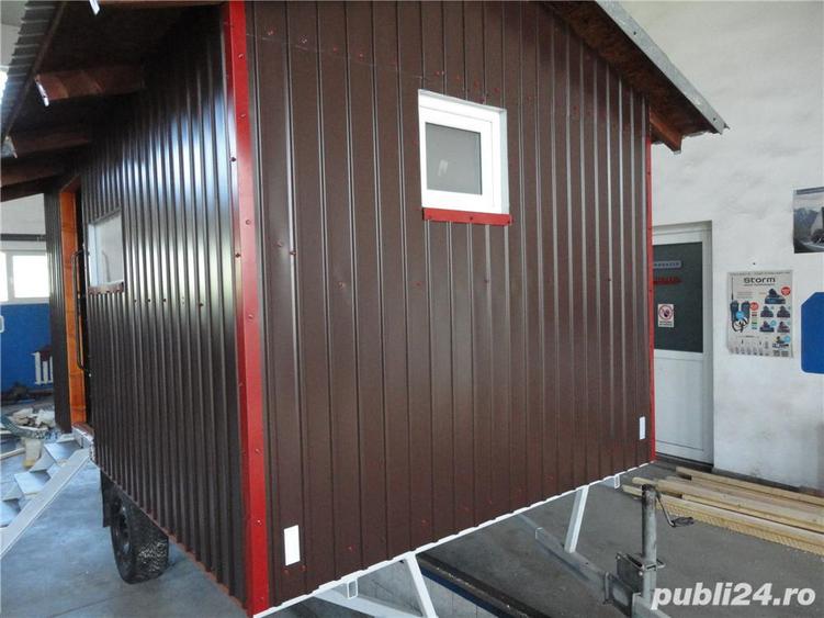 Casa pe roti, cabana pe roti, casuta tractabila, ghereta de poarta. - 10