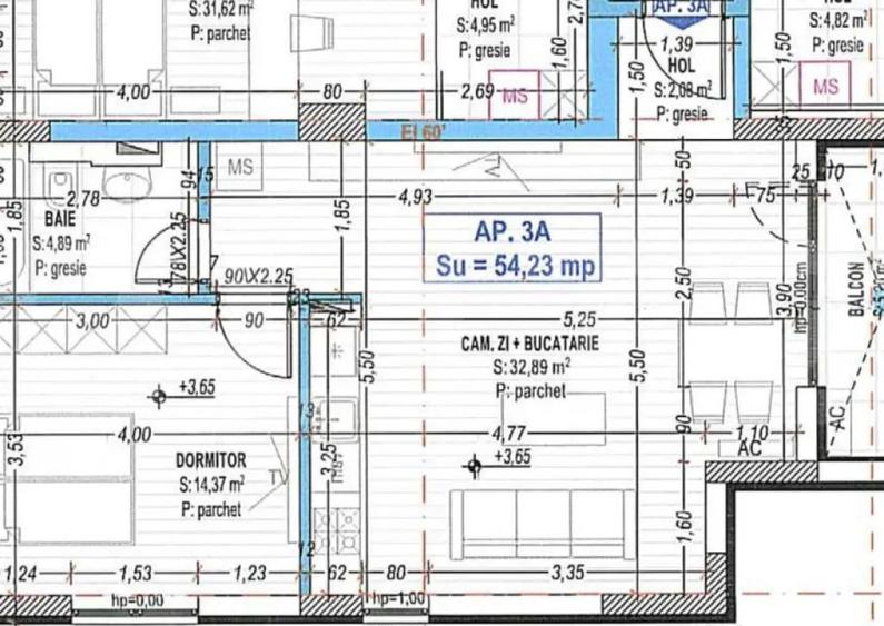 Apartament 2 camere, 54 mp utili, Calea Torontalului - 1