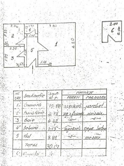 Central 13 Septembrie Tudor Vladimirescu, garsoniera cf. 1, dec. - 5