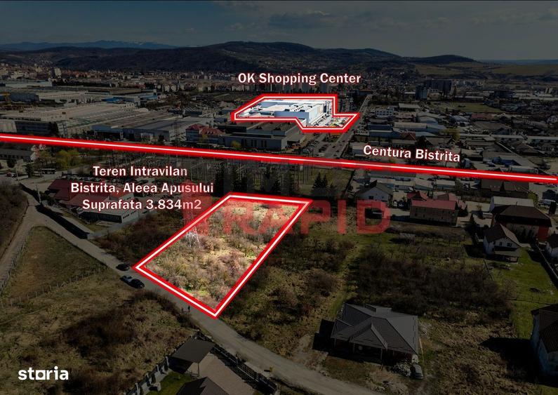 Teren de vanzare | Bistrita | 3835mp |Ok Shopping Center | intravilan. - 1
