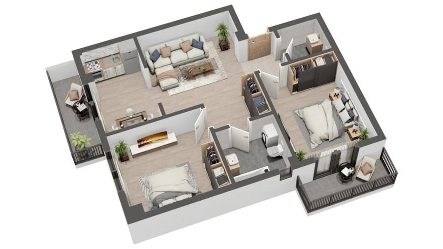 3 camere -Valea Lupului - etaj 4- 72 mp - liber - 88000 euro - 6