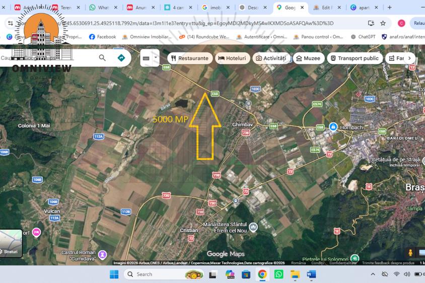 Teren extravilan de 5000 mp, în Ghimbav