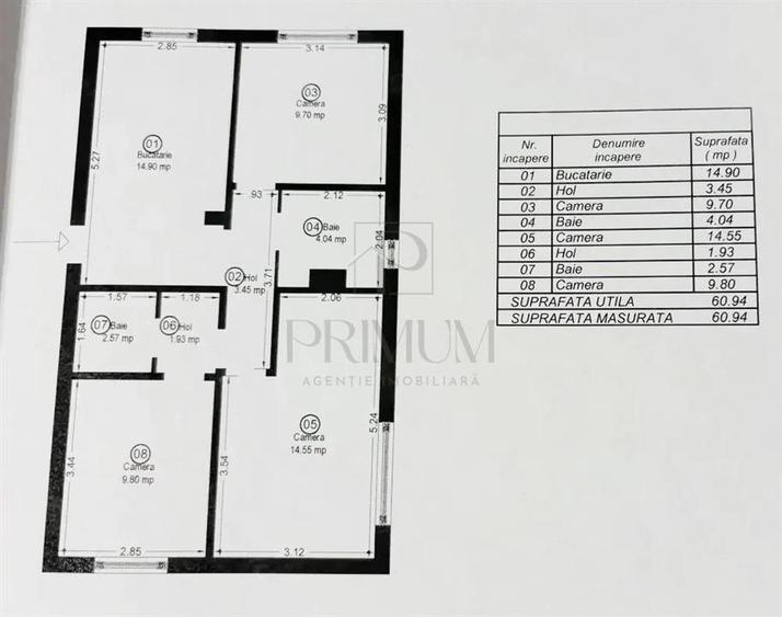 LIPOVEI - 3 camere - decomandat - renovat - centrala proprie - PARTER INALT - 10