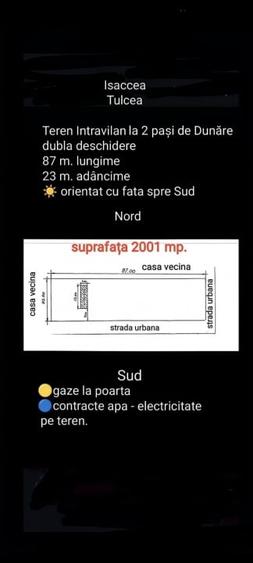 Vanzare Teren Intravilan 2.001 mp. cu utilitati ~ Isaccea ~ Centru - 1