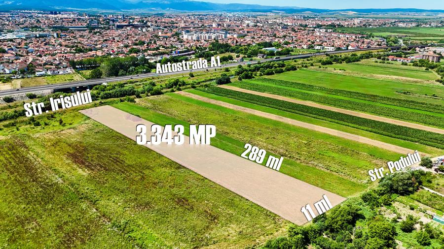 Teren Intravilan, 3343 mp, deschidere la 2strazi, plan drept |SkyView - 1