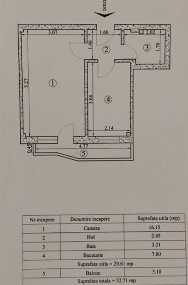 Apartament cu 1 canera - bloc nou - intabulat - 6