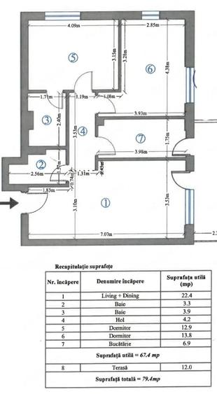 Apartament 3 Camere bucatarie inchisa si Terasa 12 MP cu Vedere Libera - 18