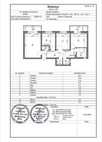 Apartament cu 3 camere decomandat, mobilat în Rahova