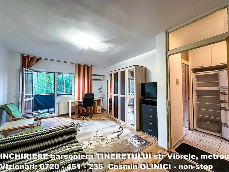Garsonieră decomandată, mobilată în Tineretului
