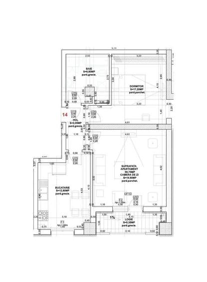 Apartament cu 2 camere decomandat în Aeroport