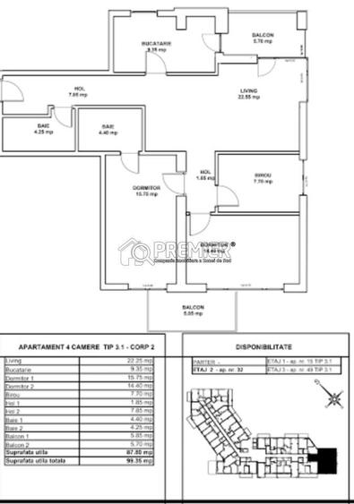 Apartament cu 4 camere în Central