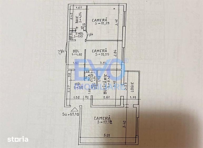 Apartament cu 3 camere decomandat în Nicolina