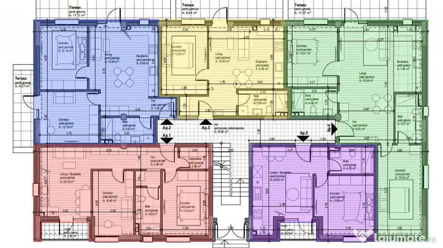 Apartament cu 3 camere semidecomandat în Orașul Vechi