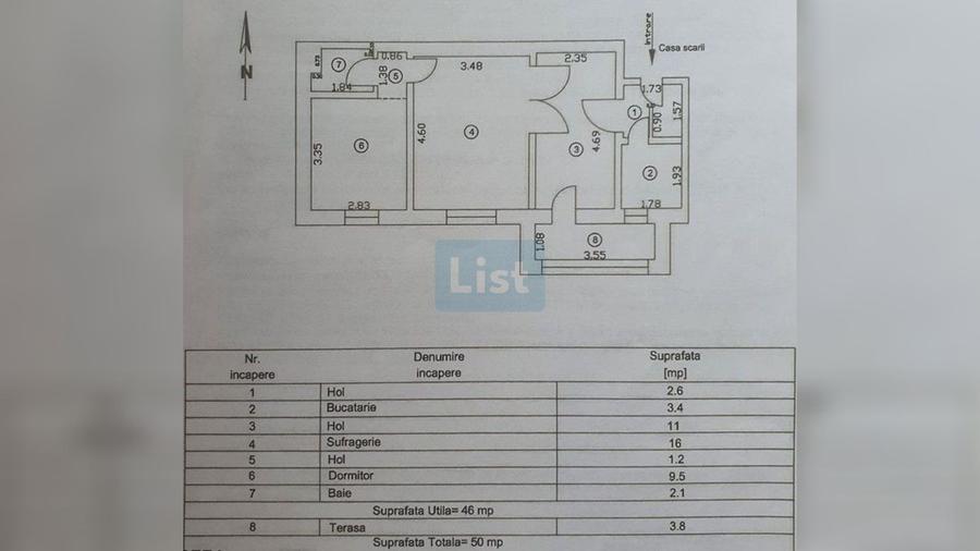 Apartament cu 2 camere semidecomandat în Ultracentral