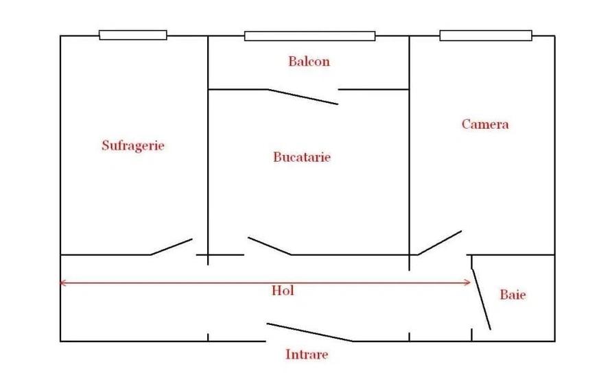 Apartament cu 2 camere decomandat în Roman