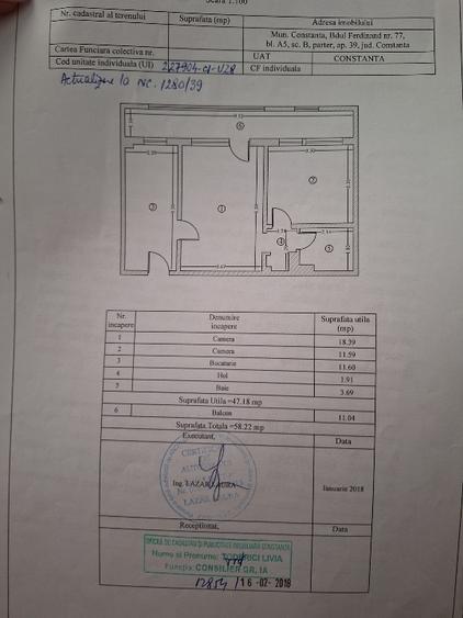 Apartament cu 2 camere semidecomandat, mobilat în Central