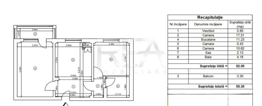 Apartament cu 2 camere decomandat, mobilat în Vitan