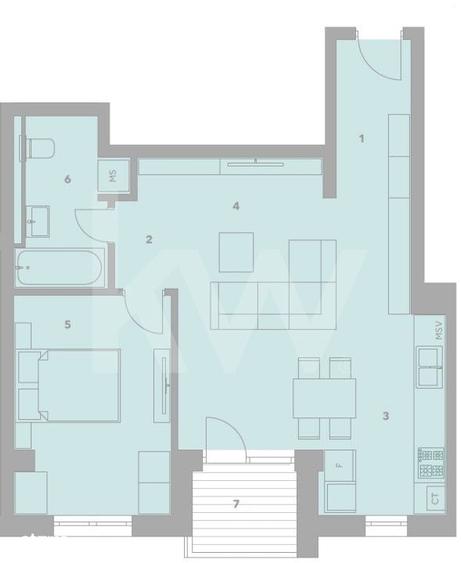 Apartament cu 2 camere în Turnișor