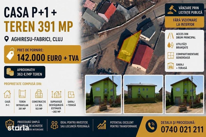 Casă cu 3 camere cu Teren 391 Mp în Aghireșu
