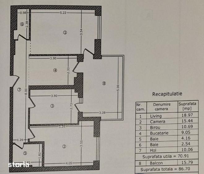 Apartament cu 3 camere decomandat, mobilat în Herăstrău