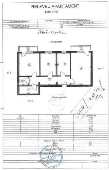 Apartament cu 3 camere în Central