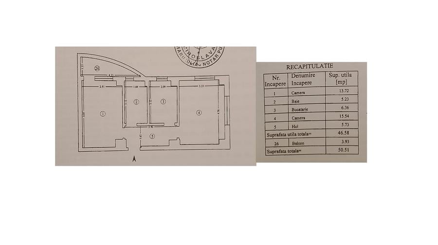 Apartament cu 2 camere decomandat în Cug