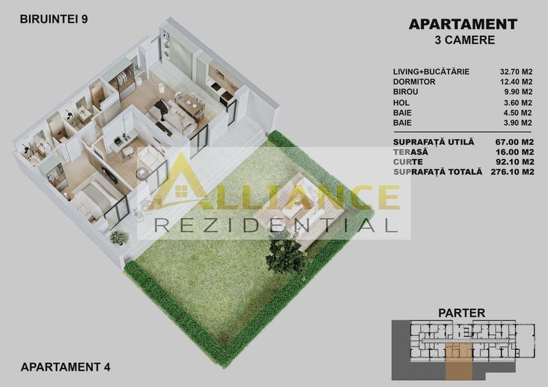 APARTAMENTE NOI CU CURTE PROPRIE | STR. BIRUINTEI I METROU - 9