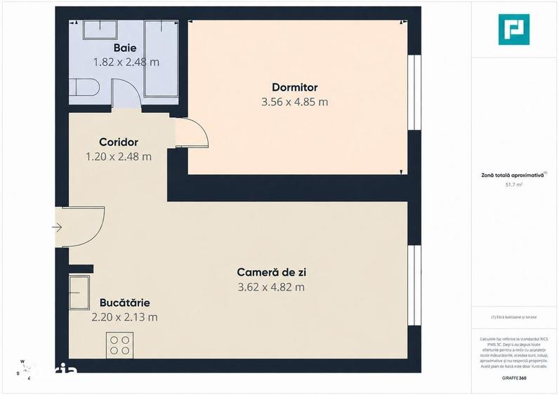 Apartament cu 2 camere decomandat în Cișmigiu