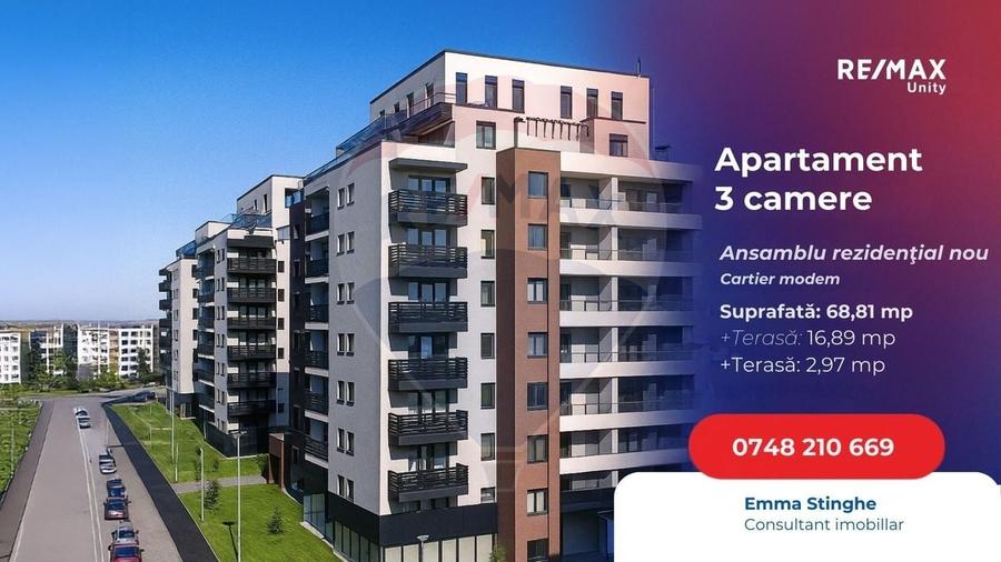 Apartament cu 3 camere decomandat în Avantgarden