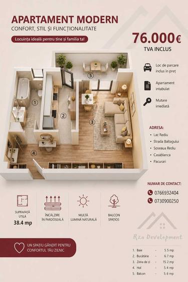Apartament cu 2 camere decomandat în Păcurari