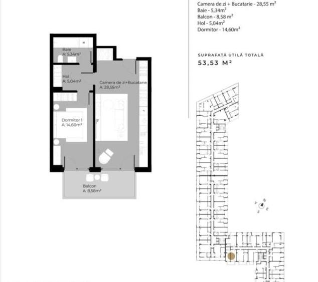 Apartament cu 2 camere în Sopor