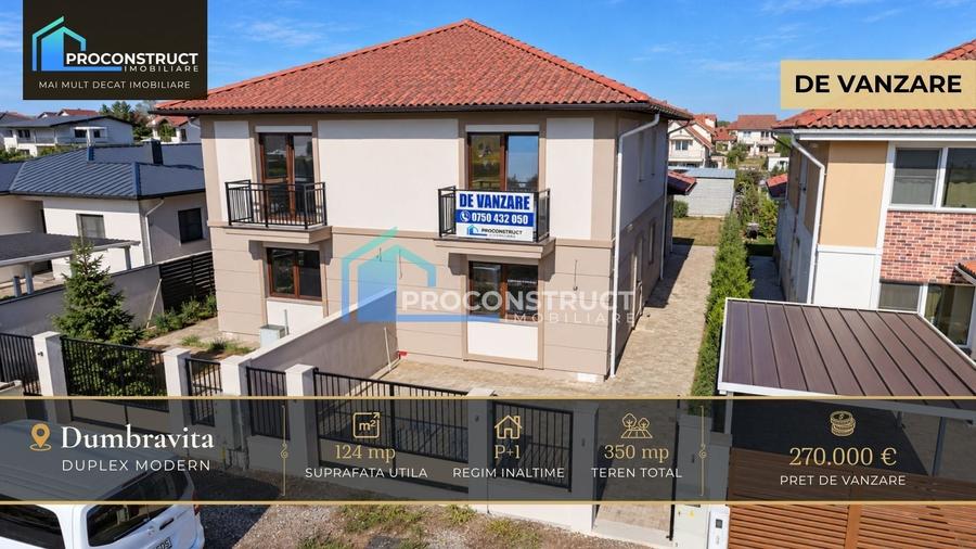 Duplex cu 4 camere cu Canalizare în Dumbrăvița