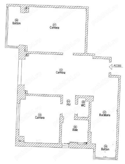 Apartament cu 3 camere decomandat în Dacia