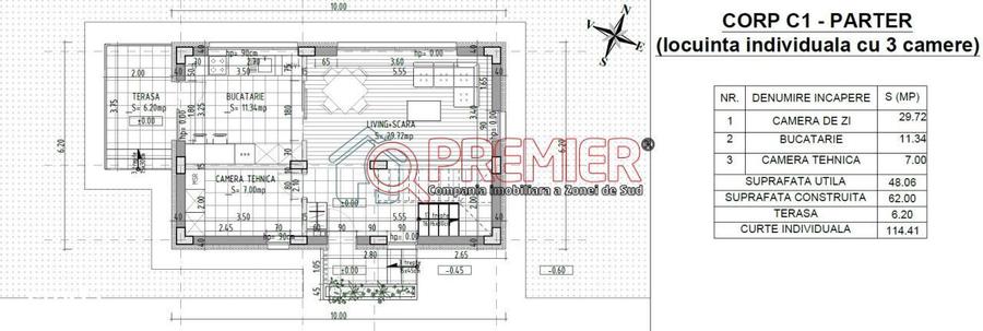 Casă cu 3 camere cu Teren 176 Mp în Central