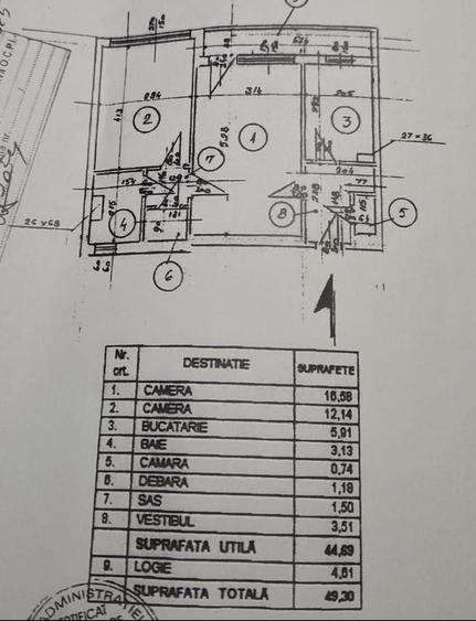 Apartament cu 2 camere semidecomandat, mobilat în Berceni