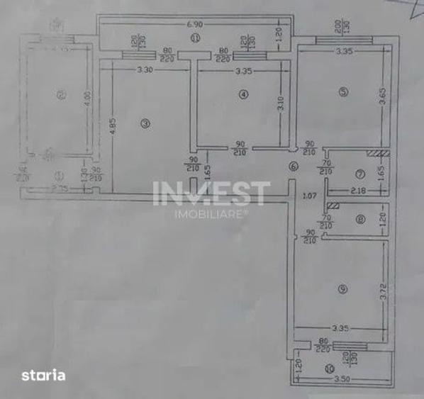 Apartament cu 4 camere semidecomandat, mobilat în Tătărași
