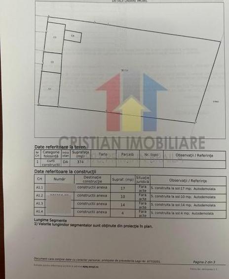 Teren Construcții intravilan de 374 mp, în Central