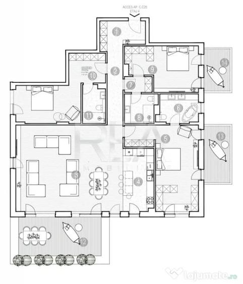 Apartament cu 4 camere semidecomandat în Grivița