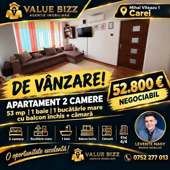 Apartament cu 2 camere semidecomandat în Central