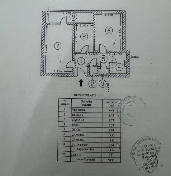 Apartament cu 2 camere decomandat în Pajura