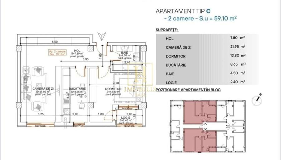 Apartament cu 2 camere decomandat în Popas Păcurari