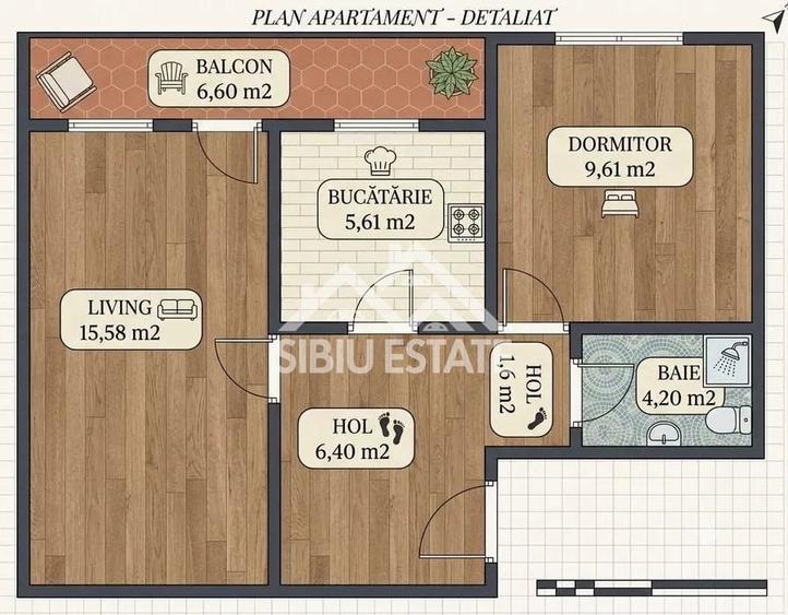 Apartament cu 2 camere decomandat, mobilat în Calea Dumbrăvii