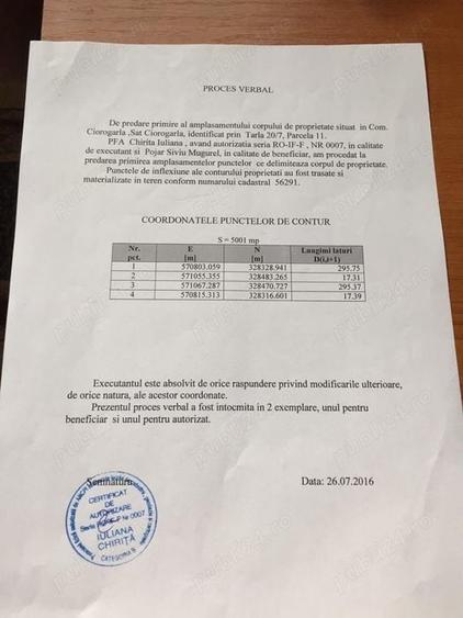 Teren de 5000 mp, în Ciorogârla