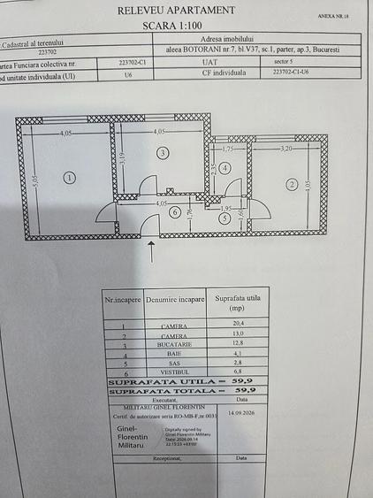 Apartament cu 2 camere decomandat în 13 Septembrie