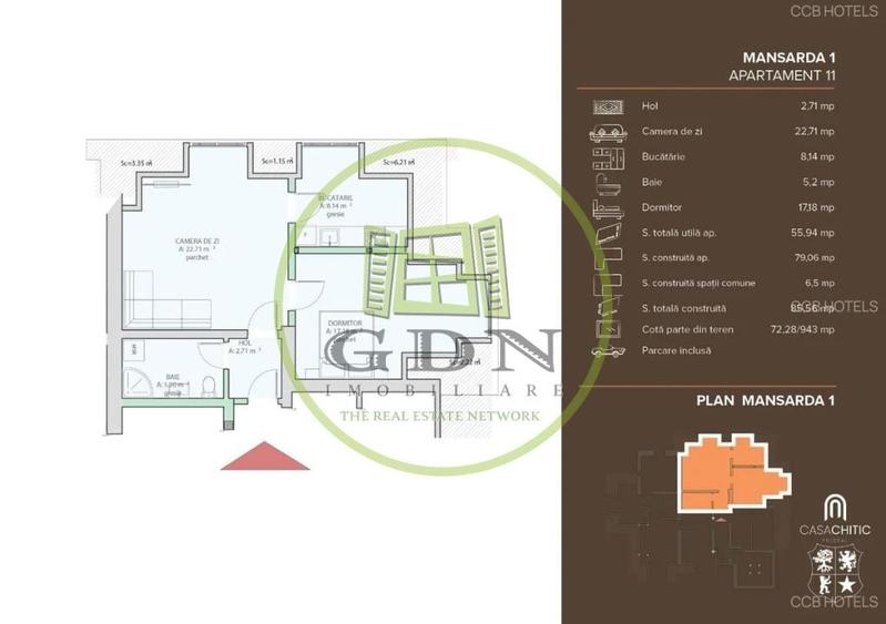 Apartament cu 2 camere în Central