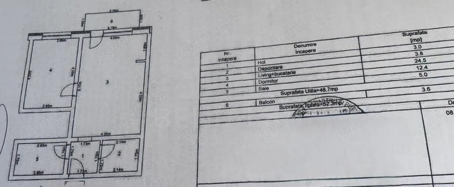 Apartament cu 2 camere decomandat în Sânpetru