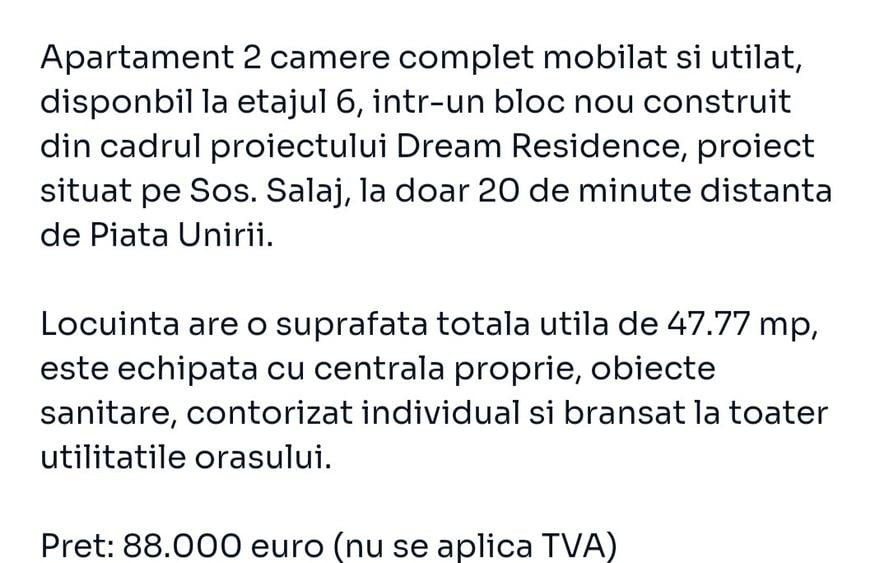 Apartament cu 2 camere semidecomandat în Rahova