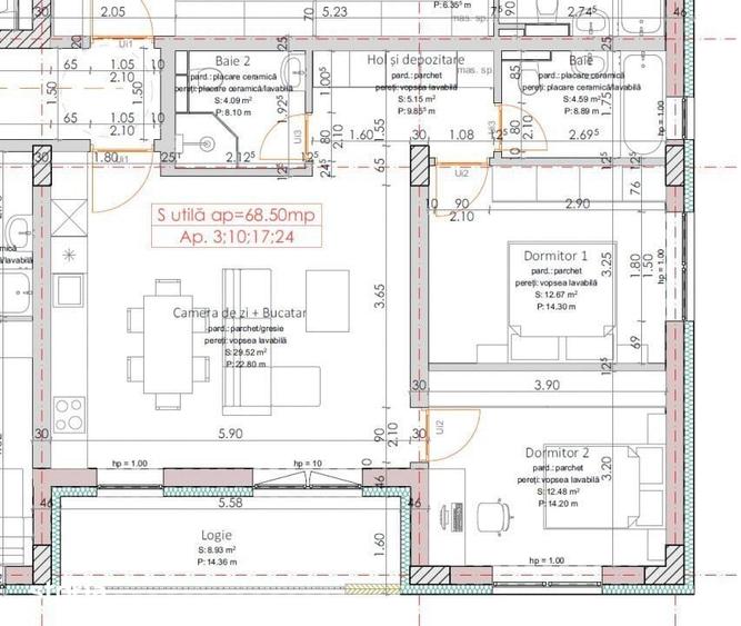 Apartament cu 2 camere în Bercu Roșu