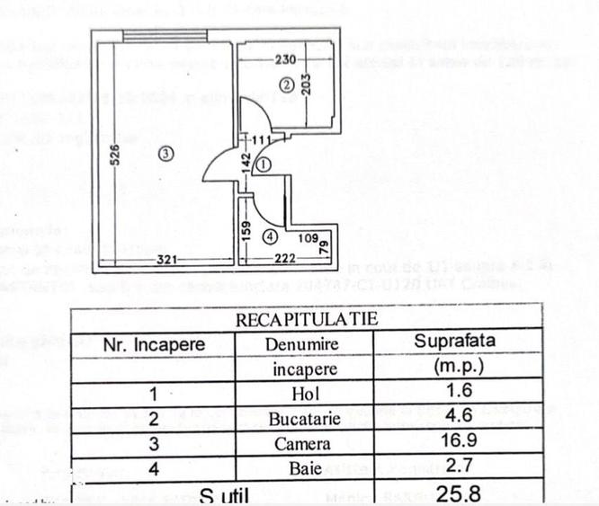 Garsonieră decomandată în Central