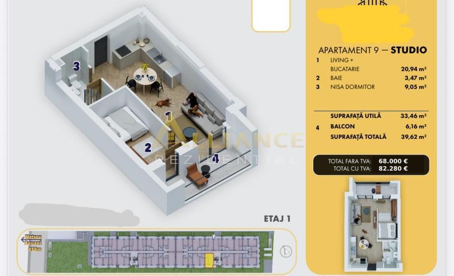 Metrou Berceni (5 min)-Apartament Tip Studio-40 MP - 14